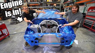 LS Miata Part 4 | Drivetrain Assembly, Install, Building A Custom Radiator, And Body Work!