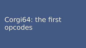 corgi64 #3: The first opcodes