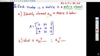 Matrix Lesson 1 Notes   Intro to Matrices