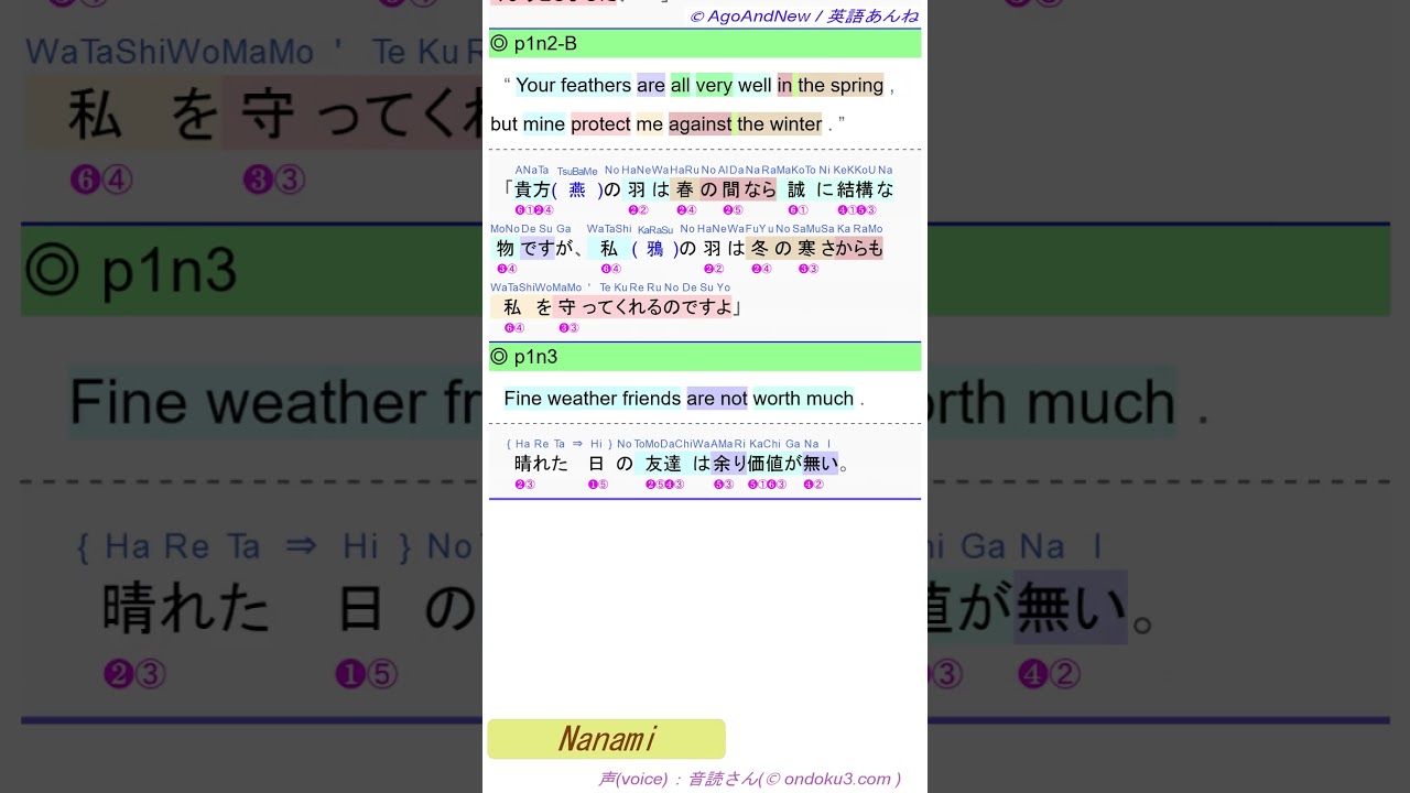 (aan,xrom008,Nanami) THE SWALLOW AND THE CROW 