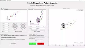 Mobile Manipulator Robot | Redundancy Resolution - PIM | Elliptical Trajectory | MATLAB GUI
