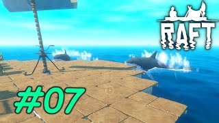 Dealing With 3 Sharks - Lets Play Raft Hard Mode Update 13 Part 7