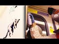 New banksy art encourages face masks on london tube