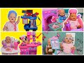 Baby Born doll Routines feeding and changing baby dolls Compilation videos