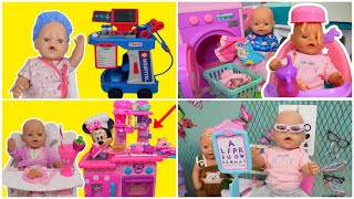 Baby Born doll Routines feeding and changing baby dolls Compilation videos