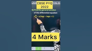 Q) Find the general solution of the differential equation   𝐱 𝐝𝐲/𝐝𝐱=𝐲(𝐥𝐨𝐠𝐲−𝐥𝐨𝐠𝐱+𝟏)