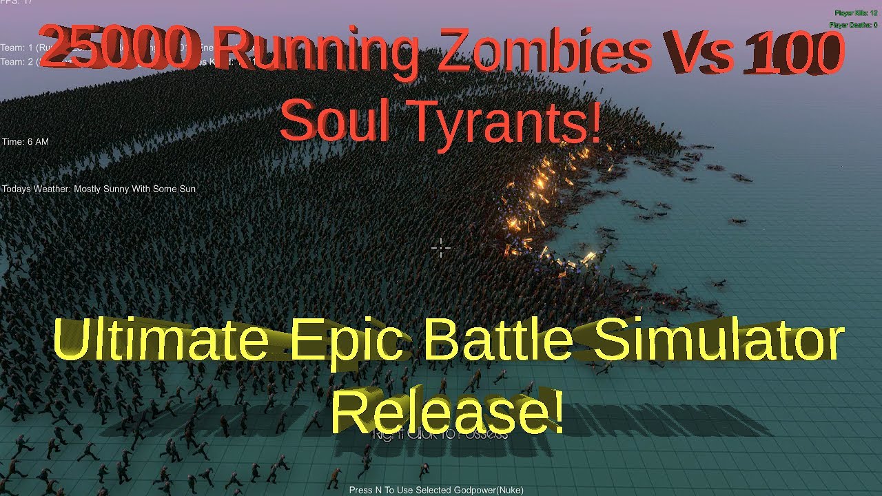 25000 Running Zombies Vs 100 Soul Tyrants!- Ultimate Epic Battle Simulator Update!