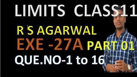 limits and derivatives||class 11|rs agarwal ||exercise 27a ||maths||
