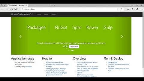 Memory Cache In Asp Net Core