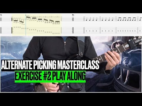 ALTERNATE PICKING: EXERCISE #2 (SPEED TRAINER) #guitarworkout  #alternatepicking #playalong