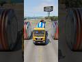 Long Colourful City Buses &amp; Cement Truck vs Hydraulic Crush - BeamNG.Drive #shorts #beamngdrive