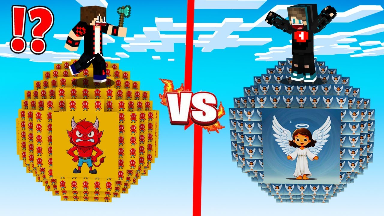 ماين كرافت : حـرب كواكب الحظ ولكن كوكب الشيطان ضد كوكب الملاك !!؟ 🔥😱