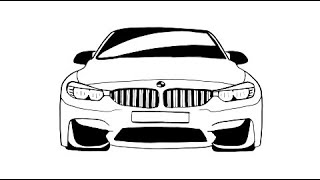 How To Draw Bmw Car Step By Step - Bmw Araba Çizimi Nasıl Yapılır - Kolay Araba Çizimleri