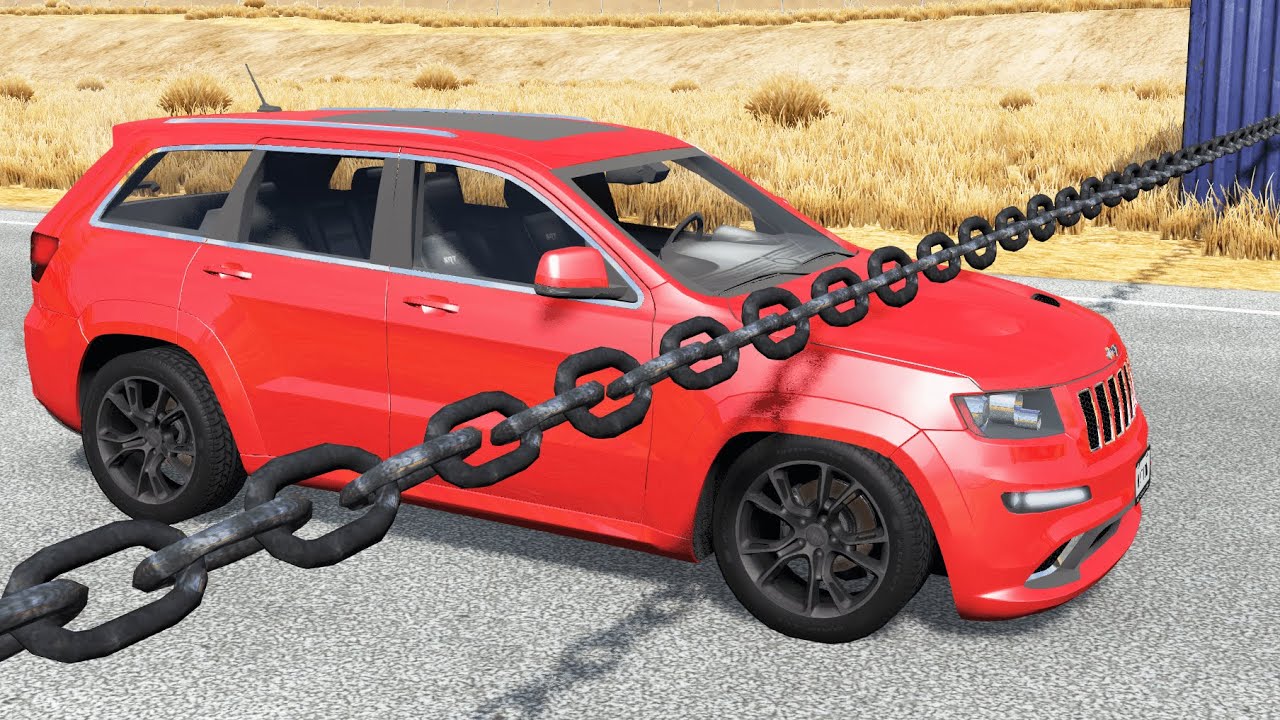 Cars vs Chain #4 – BeamNG.Drive