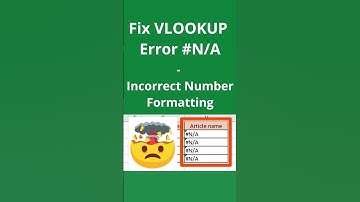 Fix Vlookup #N/A Error in Excel - Incorrect Number Formatting #vlookup #shorts