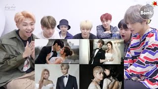 BTS Reaction to BTS x BLACKPINK · photos of kisses and weddings [fmv]