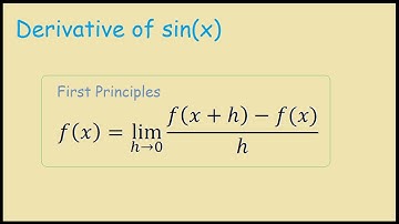 Derivative of Sin(x) from first principles