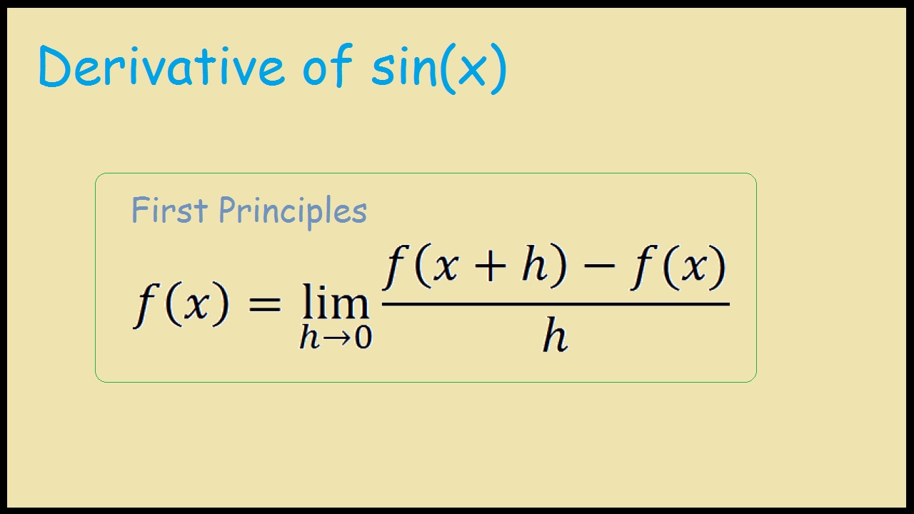 Derivative of Sin(x) from first principles - YouTube