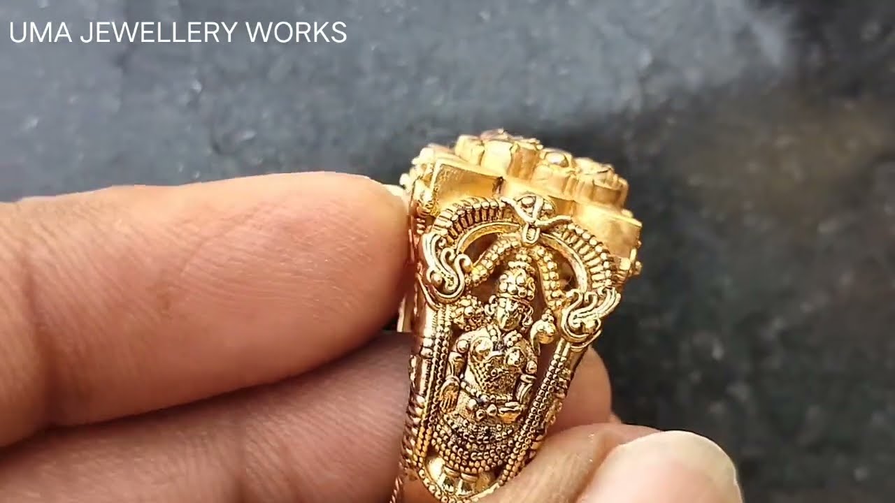 1 gram gold plated krishna best quality durable design ring for men - –  Soni Fashion®