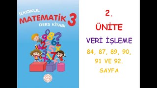 3. SINIF MATEMATİK DERS KİTABI  2. ÜNİTE TOPLAMA İŞLEMİ KONUSU SAYFA 84, 87, 89, 90, 91 VE 92.