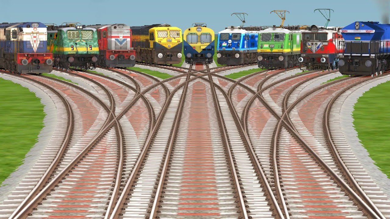 9 Rails 9 Rails Crossing On Bumpy Branched Forked Railroad Tracks | crossing ...