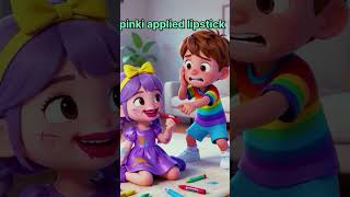 pinki applied lipstick #shorts #shortsvideo #funny #cartoon