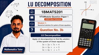 LU Decomposition Tutorial | 1BMATS201 VTU Exam Question Paper