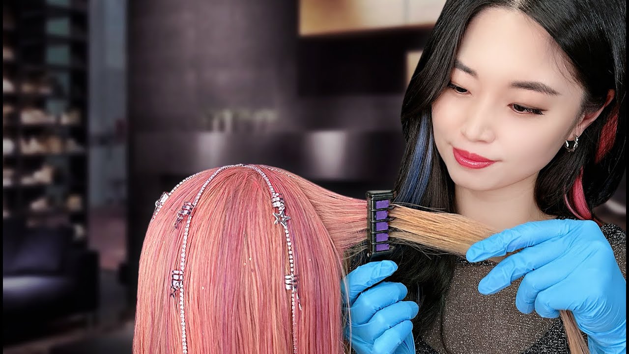 ASMR Relaxing Hair Dye with Hair Chalk