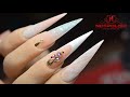 HOW TO DO PREFECT FRENCH LINE MARBLE ACRYLIC NAIL DESIGN TUTORIAL I NOTPOLISH I 2020 NAIL TREND I