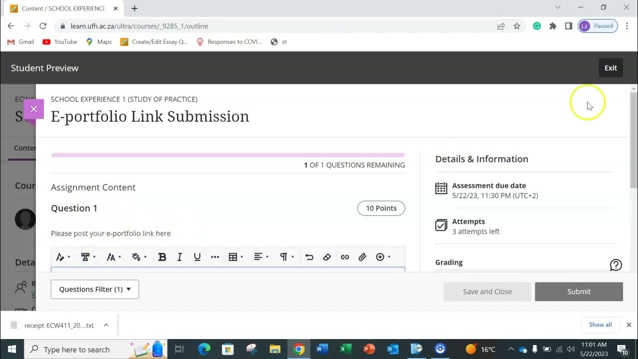 how-to-submit-eportfolio-on-blackboard-youtube