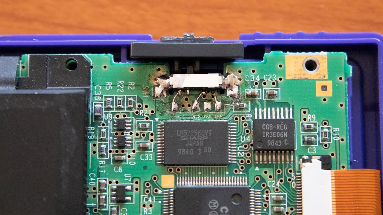 How to replace a Gameboy Color power switch 