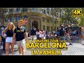 Barcelona - La Rambla - Famous Street - Walking Tour - Spain-  July 2022[4k60FPS]