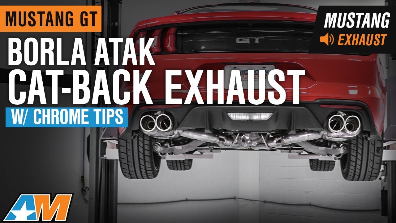 2018-2019 Mustang GT Fastback Borla ATAK Cat-Back w/ Chrome Tips Exhaust Sound Clip & Install