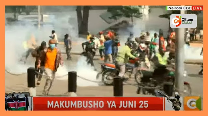 Police teargas protesters playing football along Kenyatta Avenue in Nairobi CBD