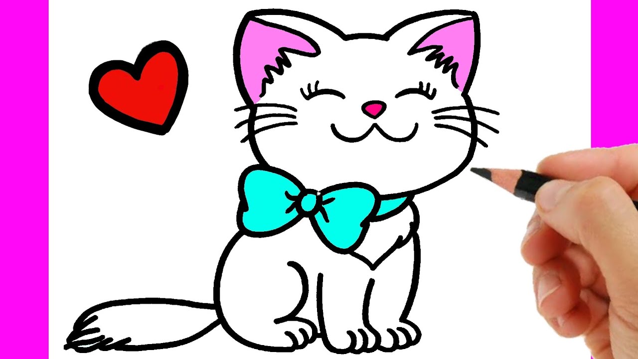 Gato Kawaii Bonito Com Bola Fio Página Para Colorir Gatinho imagem vetorial  de kristina0702© 653902586