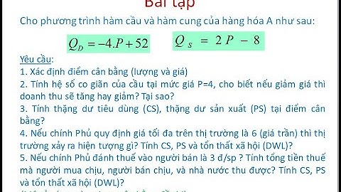 Bài tập kinh tế vi mô chương 2 về thuế năm 2024