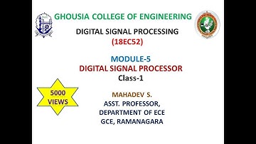 Digital Signal Processing(DSP) Module 5 Class-1
