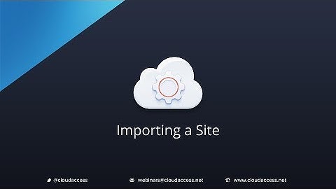 Importing a Site