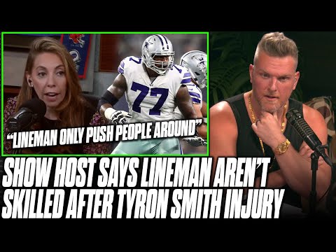 Show Host Says NFL O-Linemen Aren't Skilled, Just "Push People Around" | Pat McAfee Reacts