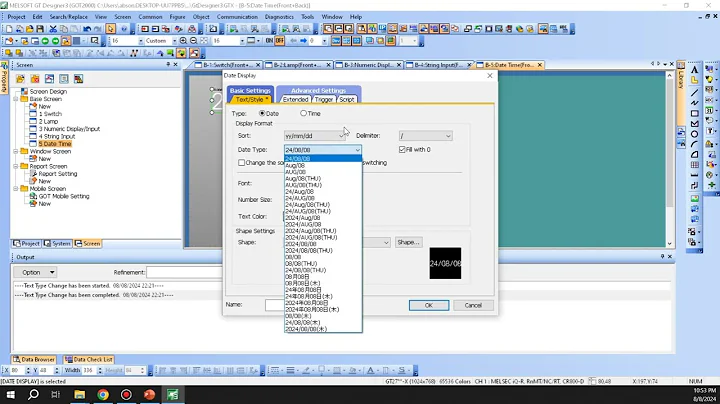 Mitsubishi GT Designer 3 - Object Date