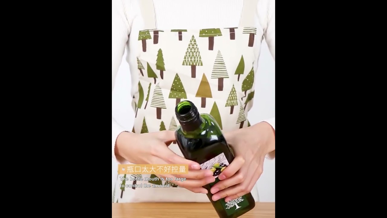 Tapón de botella de vidrio de 5 piezas Tapón de aceite de acero inoxidable  Tapón de silicona Sombrero negro Boca recta, image size:1280x720