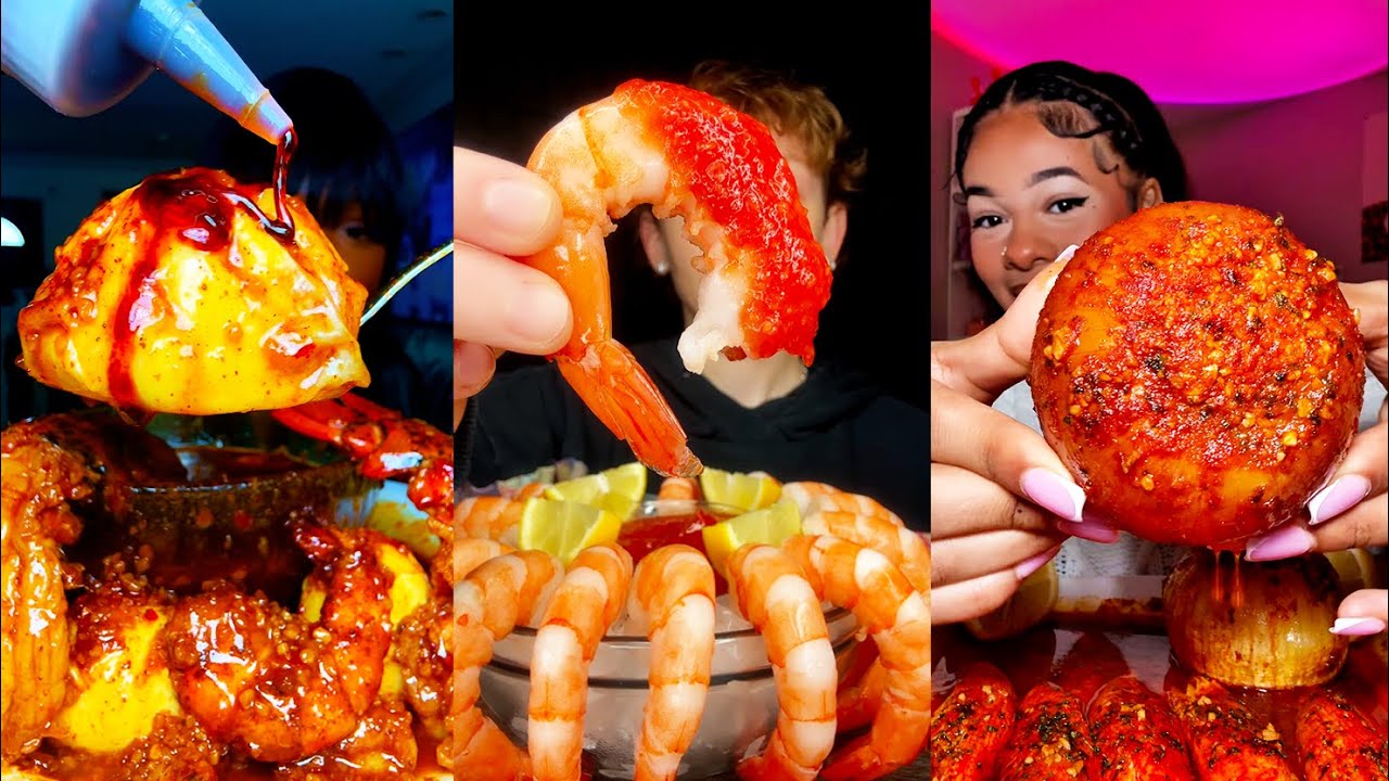 YUMMY Foods Mukbang | Crunchy Cocktail Shrimp, Onion Boil, King Crab, Soup Dumpling, and More!