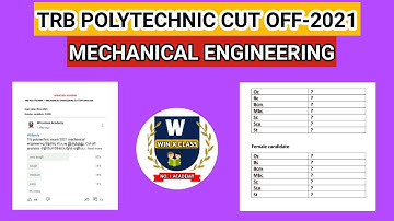 Trb polytechnic cut off 2021( expected) /mechanical engineering