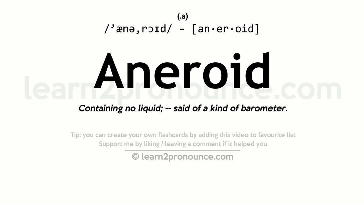 Pronunciation of Aneroid Definition of Aneroid YouTube