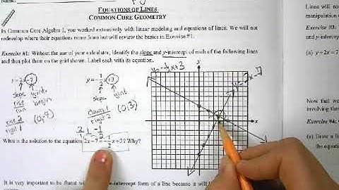 Unit 5 Lesson 3 Equations of lines