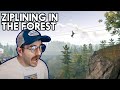 ziplining in the forest