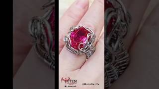 Благородный Рубин в стали ,,кольцо для сестрёнки,, #НатаПа-з7х #wirewrap #украшения #кольцо