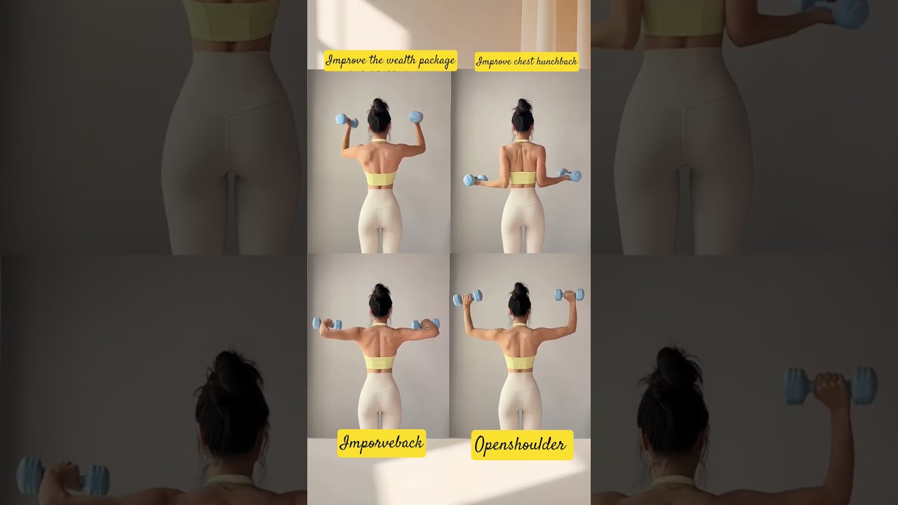 Women's dumbbell back workout reaches new era  #HomeWorkout #ShoulderOpening #BeautifulBack #fyp