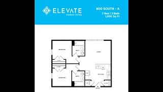 2x2A floor plan at 800 South (furnished)