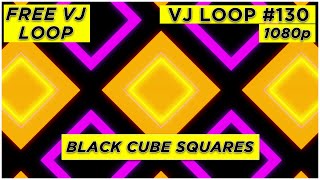 FREE VJ LOOP BLACK CUBE SQUARES 1080p